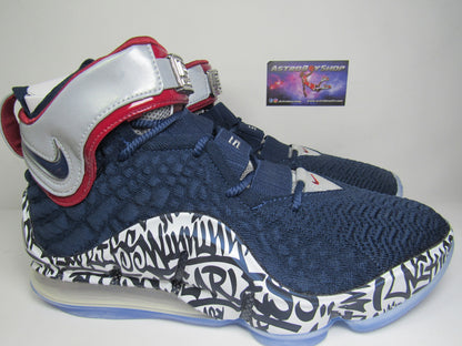 LEBRON 17 GRAFITTI BLUE REMIX EDICION LIMITADA EN CAJA