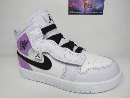 JORDAN 1 MID PS KIDS BARELY GRAPE EN CAJA (17 CM)