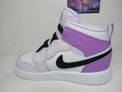 JORDAN 1 MID PS KIDS BARELY GRAPE EN CAJA (17 CM)
