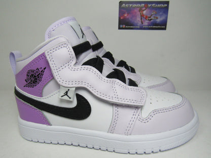 JORDAN 1 MID PS KIDS BARELY GRAPE EN CAJA (17 CM)