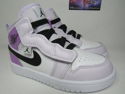 JORDAN 1 MID PS KIDS BARELY GRAPE EN CAJA (17 CM)