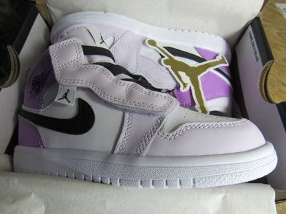 JORDAN 1 MID PS KIDS BARELY GRAPE EN CAJA (17 CM)