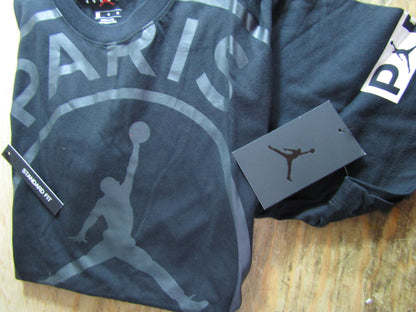 PLAYERA JORDAN X PSG PARIS LOGO  FRONTAL BLACK