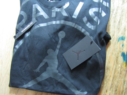 PLAYERA JORDAN X PSG PARIS LOGO  FRONTAL BLACK