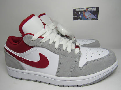 JORDAN 1 LOW SMOKE GREY RED EN CAJA