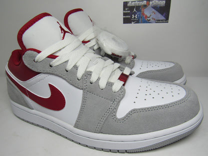 JORDAN 1 LOW SMOKE GREY RED EN CAJA