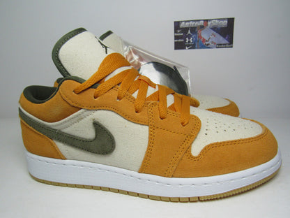 JORDAN 1 LOW CERAMIC OLIVE KIDS EN CAJA CON EXTRA LACES