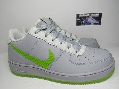 NIKE AIR FORCE 1 WOLF GREY VOLT EDITION GS KIDS EN CAJA