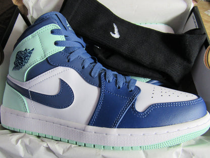 JORDAN 1 MID BLUE MINT EN CAJA
