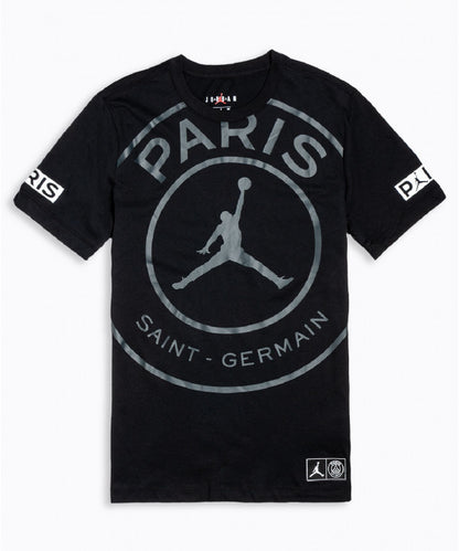 PLAYERA JORDAN X PSG PARIS LOGO  FRONTAL BLACK