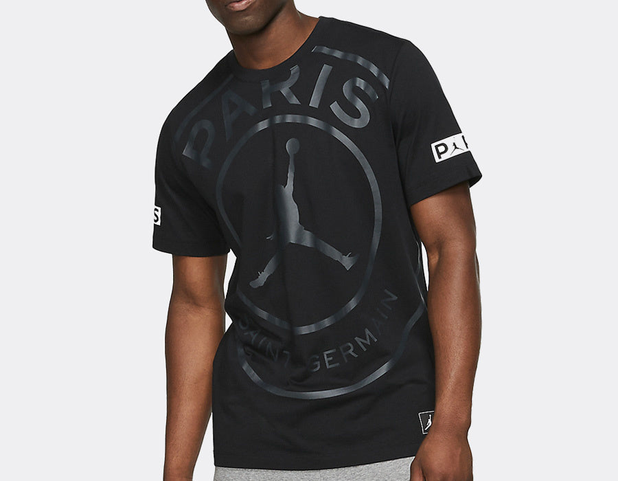 PLAYERA JORDAN X PSG LOGO  FRONTAL BLACK