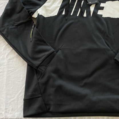 SUDADERA NIKE THERMA GRAPHICS BLACK WHITE