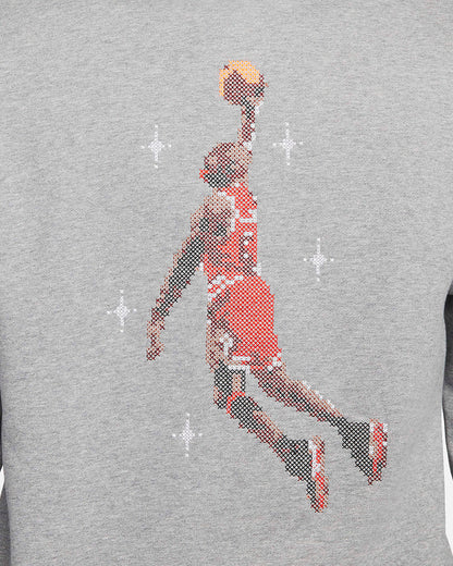 SUDADERA JORDAN ESSENTIALS HOLIDAY GREY BORDADA